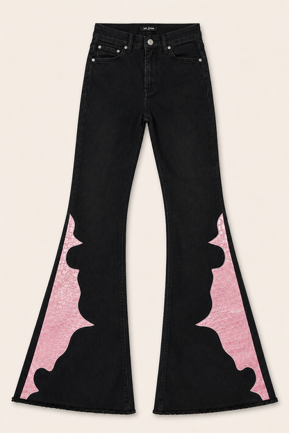 Rockstar Rouge Flare Pink Crocodile