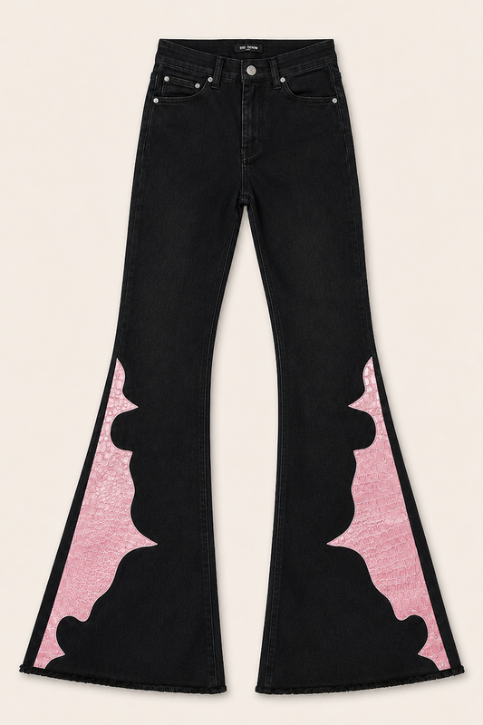 Rockstar Rouge Flare Pink Crocodile