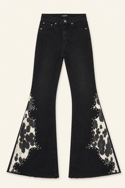 Rockstar Rouge Flare Black Cowhide