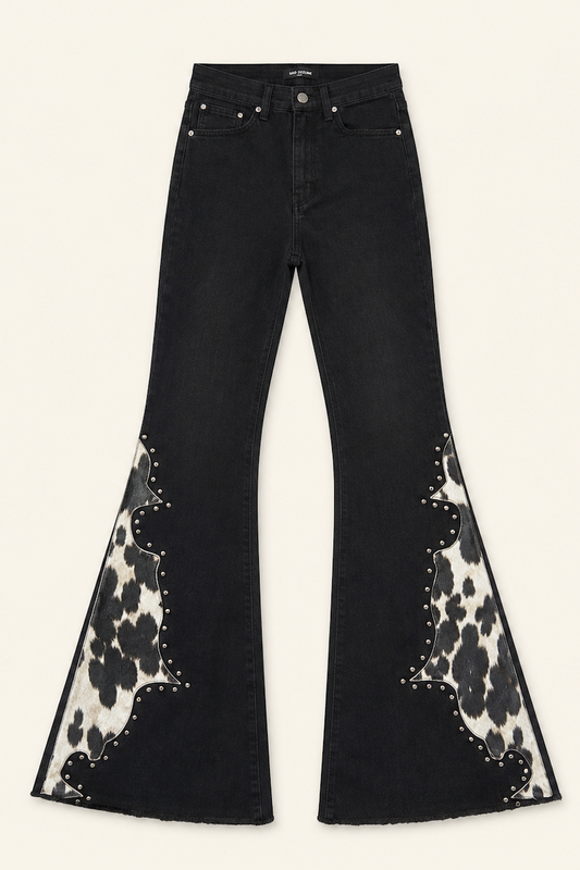 Rockstar Rouge Flare Black Cowhide