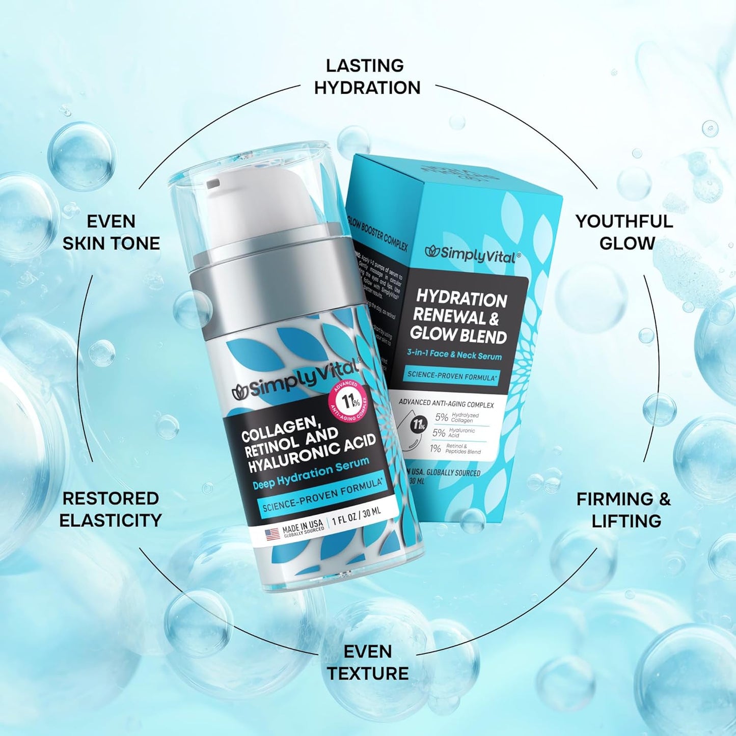 Collagen, Retinol & Hyaluronic Acid Face Serum | Anti-Aging | Origin Zero