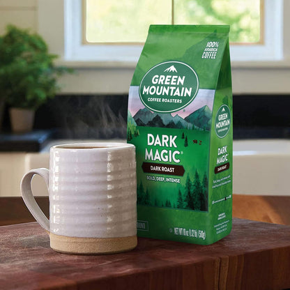 Green Mountain Dark Magic Ground Coffee | Extra Bold Dark Roast, 18oz | Origin Zero