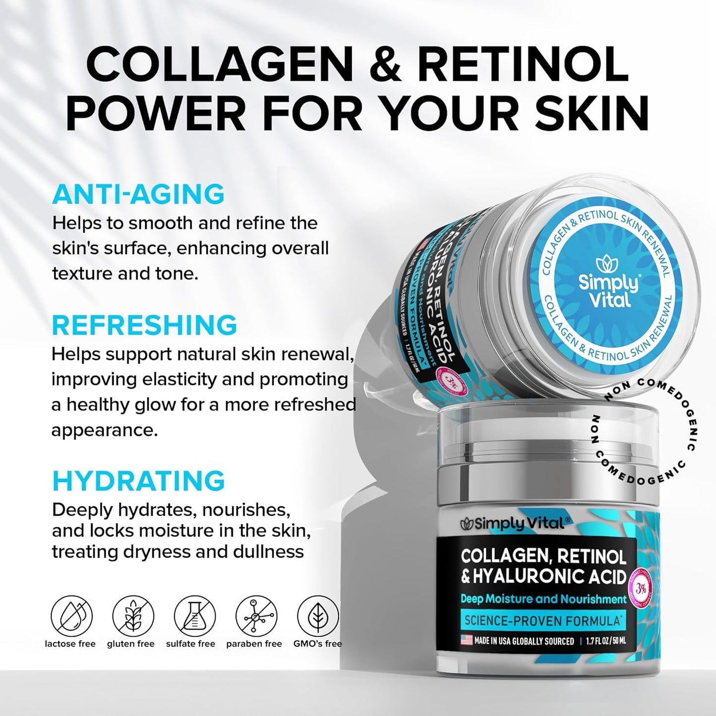 Collagen, Retinol & Hyaluronic Acid Face Serum | Anti-Aging | Origin Zero