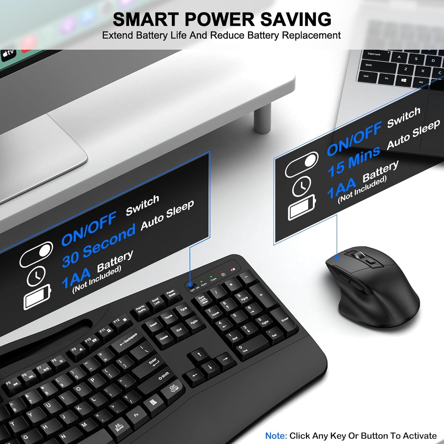 Ergonomic Wireless Keyboard & Mouse Combo | Wrist Rest & Phone Holder | Origin Zero
