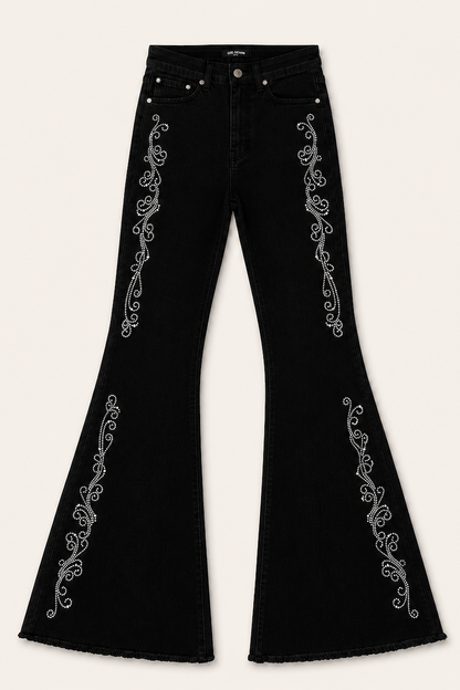 Midnight Rodeo Rhinestone Flare Jeans