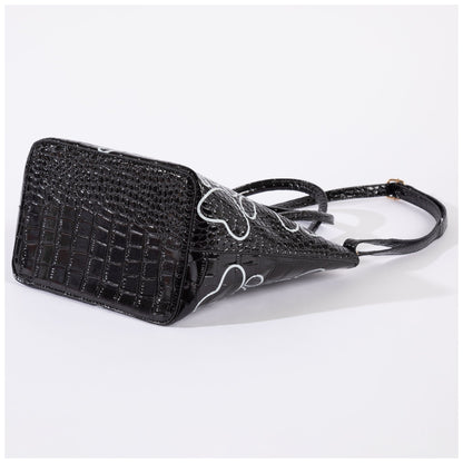 Patterned Paw Faux Leather Handbag