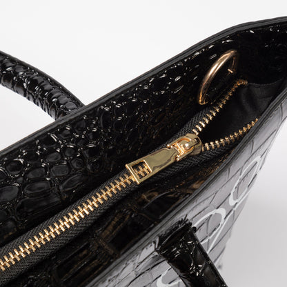 Patterned Paw Faux Leather Handbag