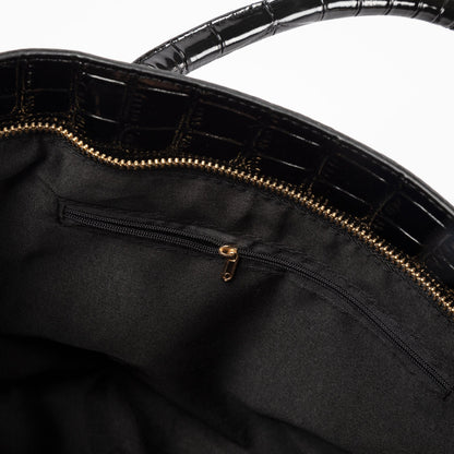 Patterned Paw Faux Leather Handbag