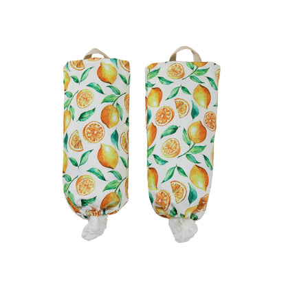 Lemon Vibes Plastic Bag Holder - Set of 2