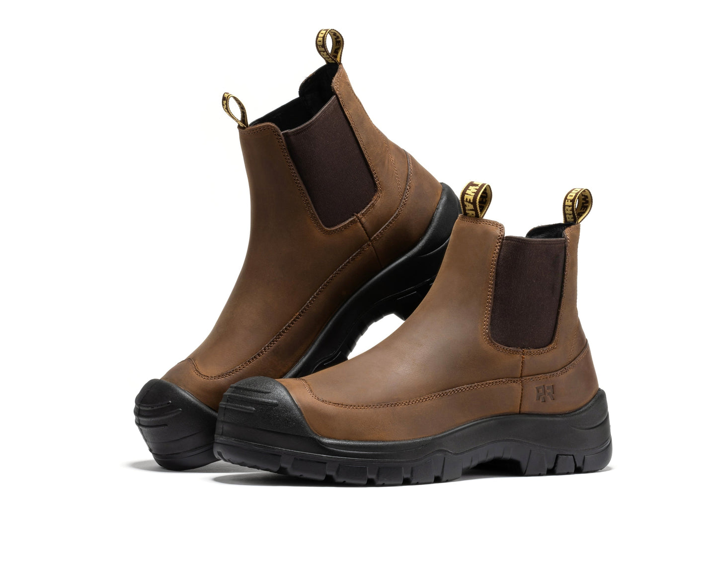 ROCKROOSTER Woodland Brown 6 inch Composite Toe Pull-on Leather Work Boots AK664