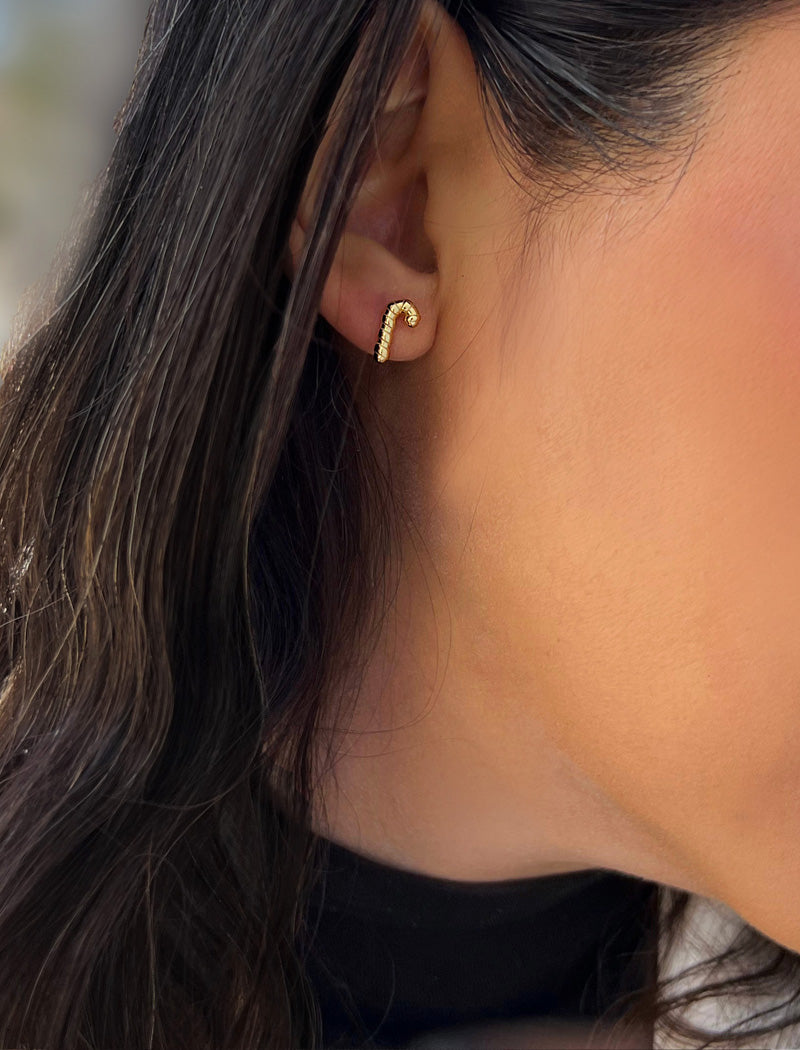 CANDY CANE HOLIDAY Stud Earrings | 18K Gold Over Sterling Silver