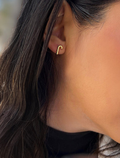 CANDY CANE HOLIDAY Stud Earrings | 18K Gold Over Sterling Silver
