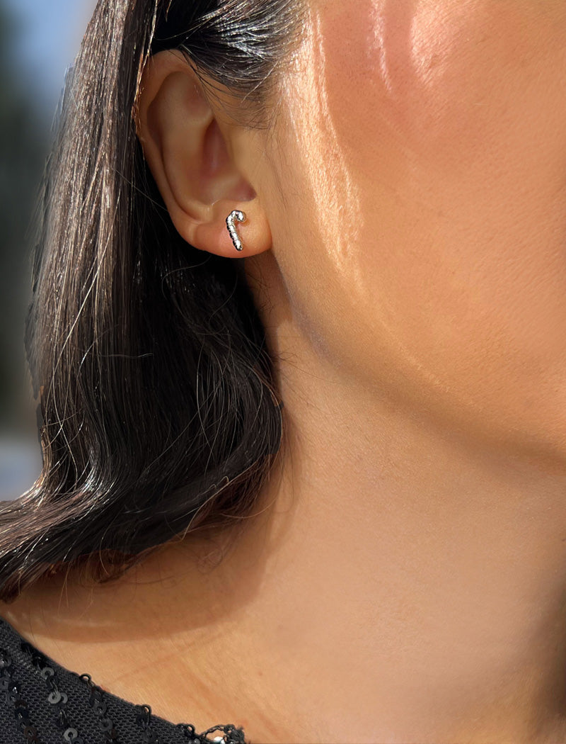 CANDY CANE HOLIDAY Stud Earrings | 18K Gold Over Sterling Silver