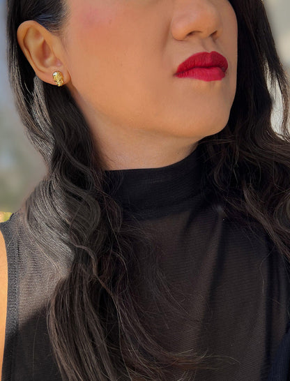 DAY OF THE DEAD Skull Stud Earrings | 18K Gold & Sterling Silver