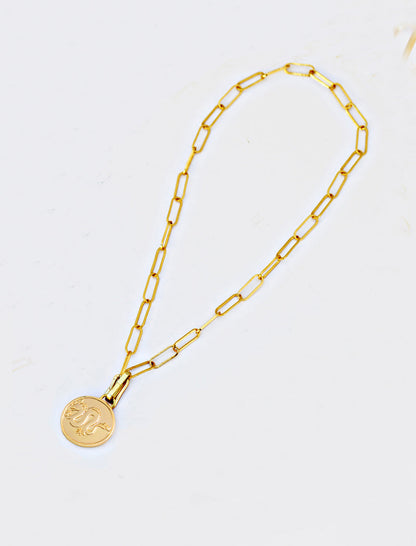 LUCKY DRAGON Gold Charm Pendant Only