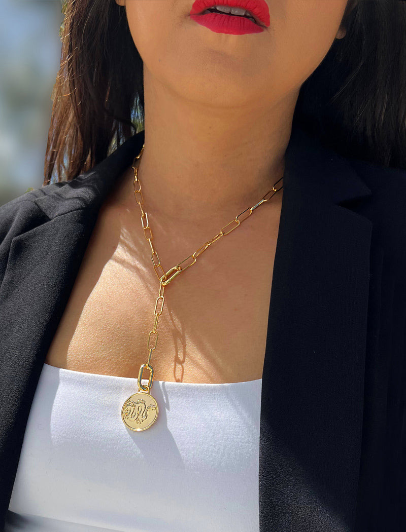 LUCKY DRAGON Gold Charm Pendant Only