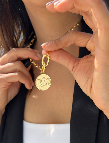 LUCKY DRAGON Gold Charm Pendant Only