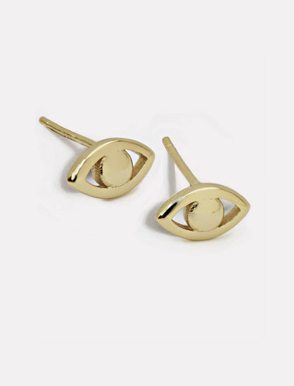 EVIL EYE Stud Earrings | 18K Gold Over Sterling Silver
