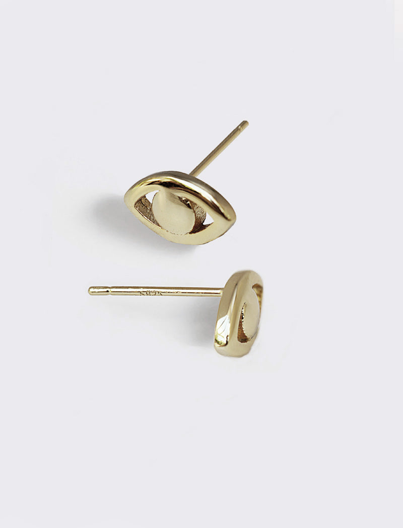 EVIL EYE Stud Earrings | 18K Gold Over Sterling Silver