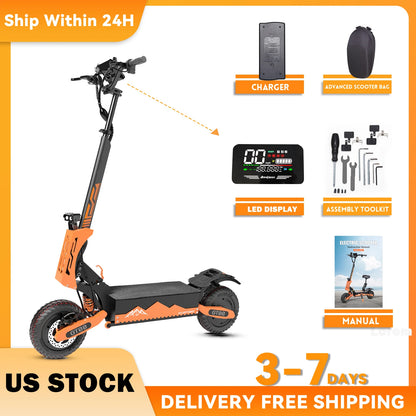 Electric scooter with accessories on a white background | Origin Zero