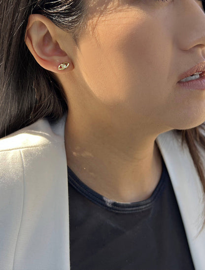 EVIL EYE Stud Earrings | 18K Gold Over Sterling Silver