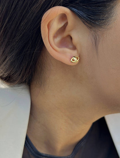 EVIL EYE Stud Earrings | 18K Gold Over Sterling Silver