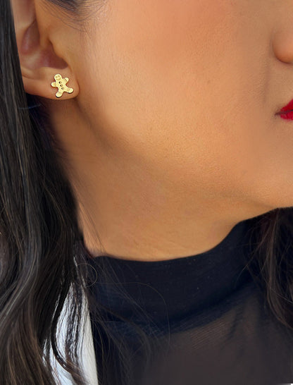GINGERBREAD Stud Earrings | 18K Gold Over Sterling Silver