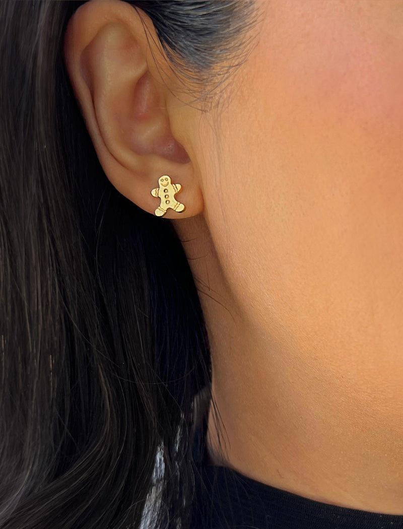 GINGERBREAD Stud Earrings | 18K Gold Over Sterling Silver