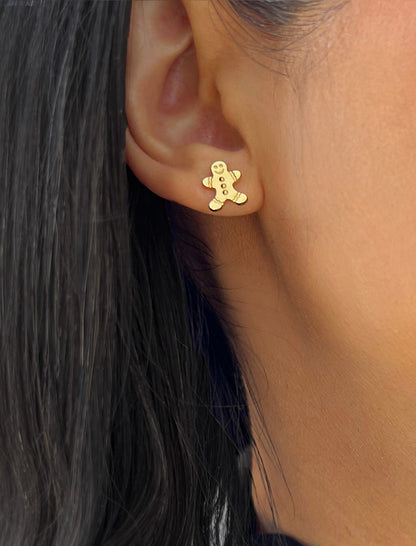 GINGERBREAD Stud Earrings | 18K Gold Over Sterling Silver