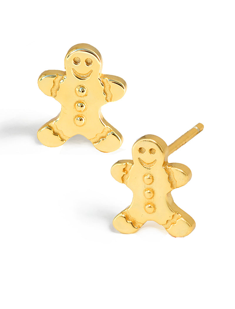 GINGERBREAD Stud Earrings | 18K Gold Over Sterling Silver