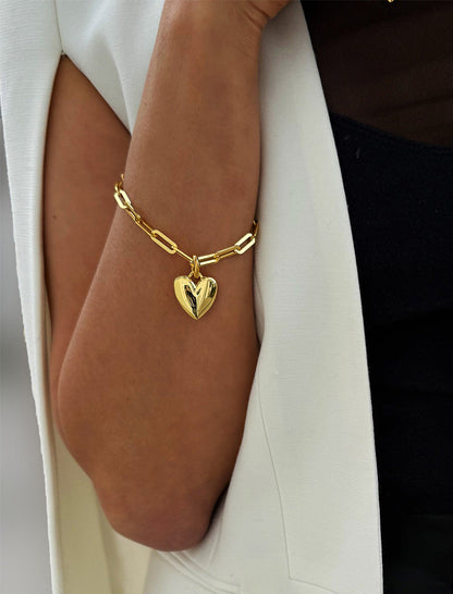 PUFFY HEART Bracelet Charm Pendant