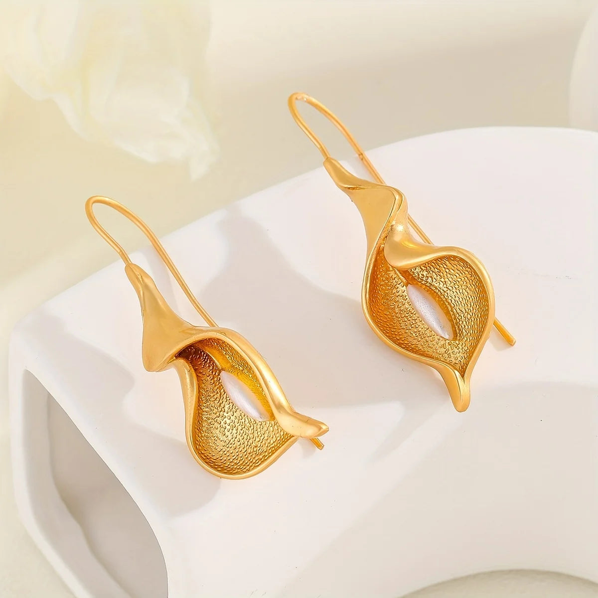 Blooming Flower Hook Earrings | Gold & Silver Dangle | Origin Zero