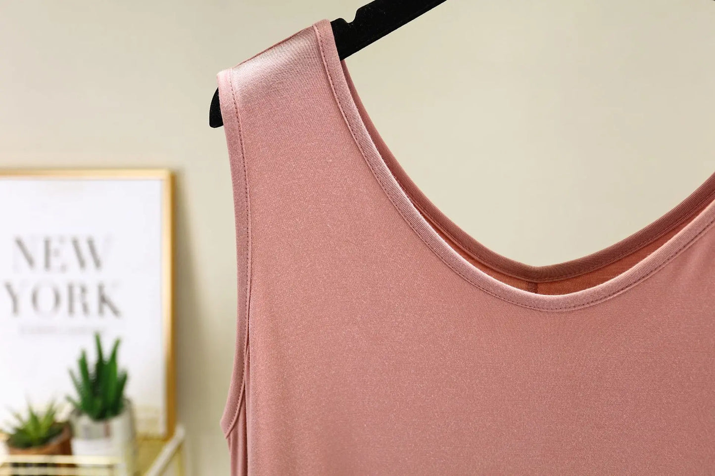 Women's Sleeveless Cotton Modal Nightgown – Loose Fit Mid-Calf Sleep Dress, Sizes L–XXL