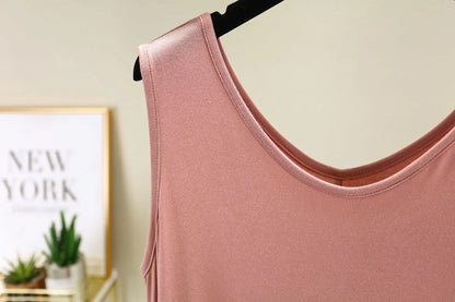 Women's Sleeveless Cotton Modal Nightgown – Loose Fit Mid-Calf Sleep Dress, Sizes L–XXL