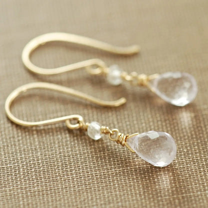 Handmade Seafoam Chalcedony & Seed Pearl Dangle Earrings Gold Earrings with Pearl Clusters Fashion Jewelry Accessory