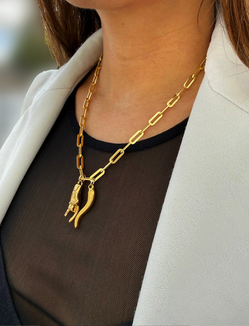ITALIAN HORN Necklace Charm Pendant Only