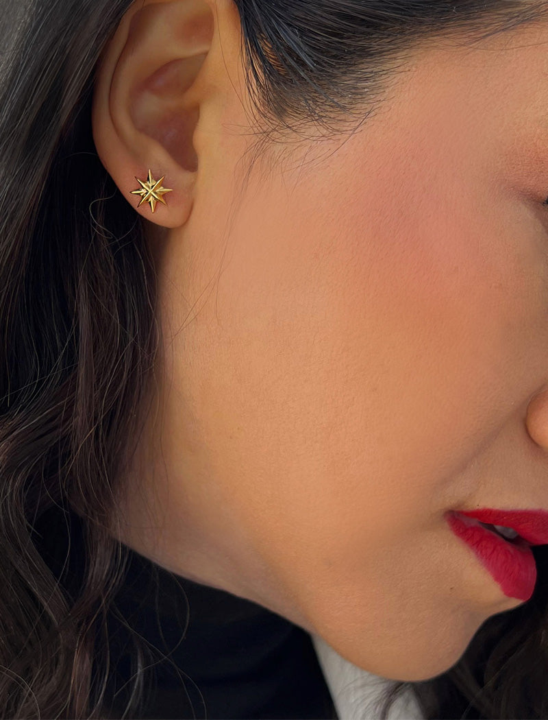 SPARKLE Star Stud Earrings | Sterling Silver