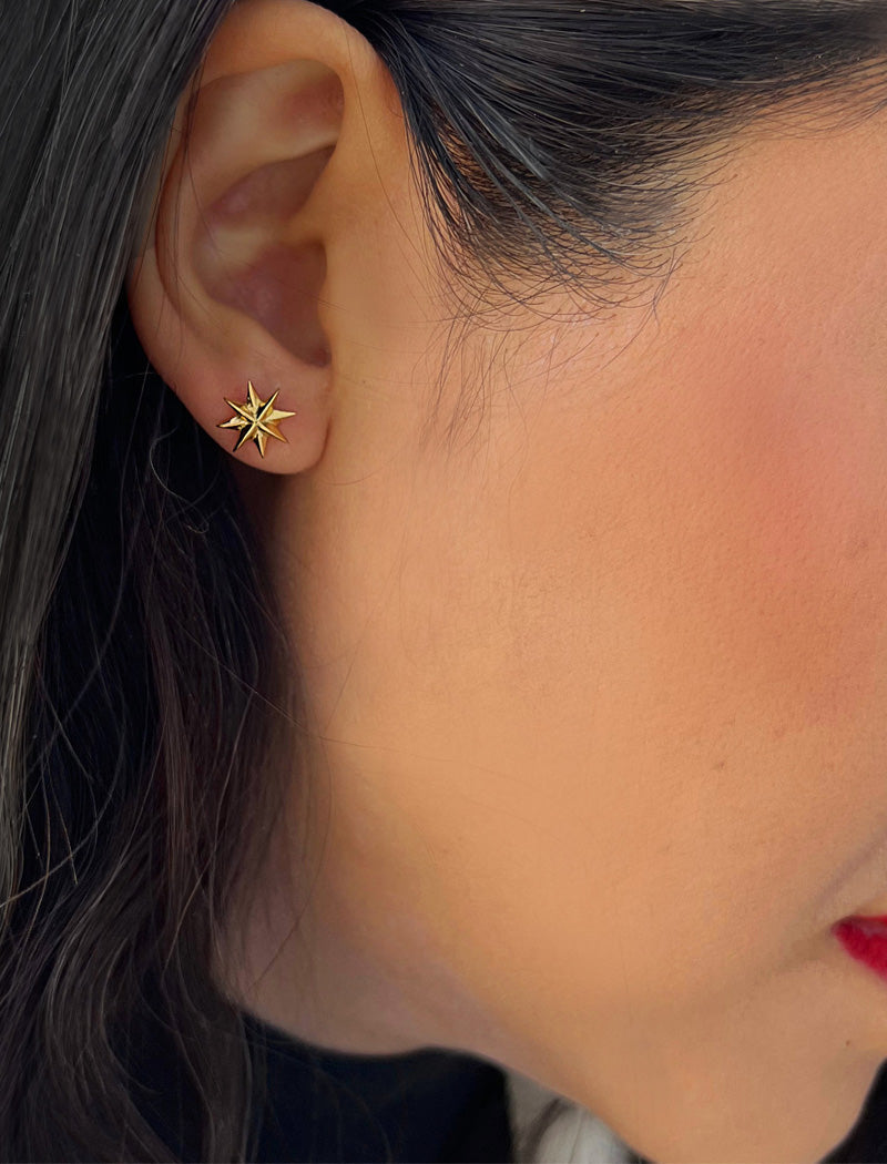 SPARKLE Star Stud Earrings | Sterling Silver