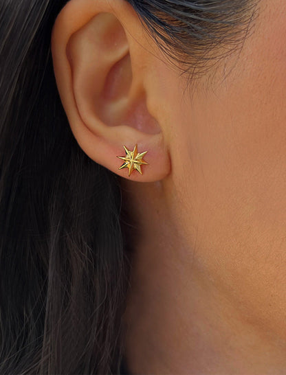 SPARKLE Star Stud Earrings | Sterling Silver