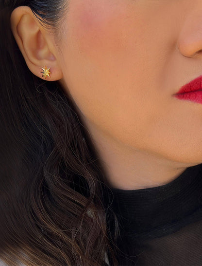 SPARKLE Star Stud Earrings | Sterling Silver