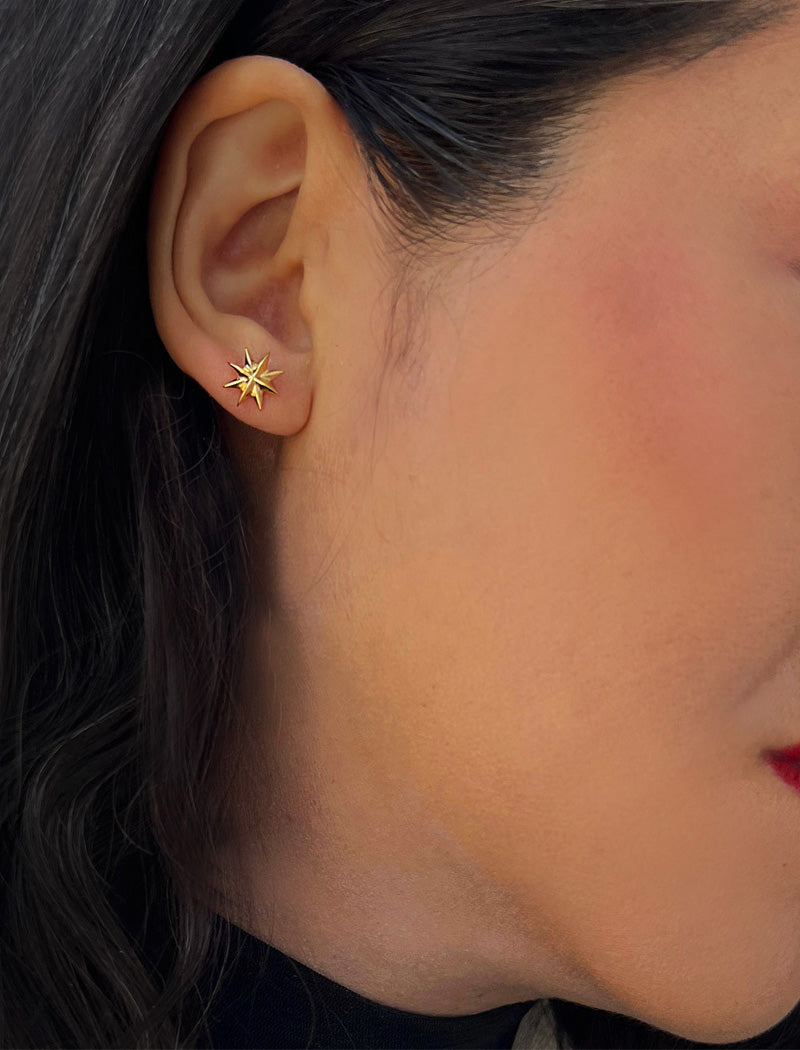 SPARKLE Star Stud Earrings | Sterling Silver