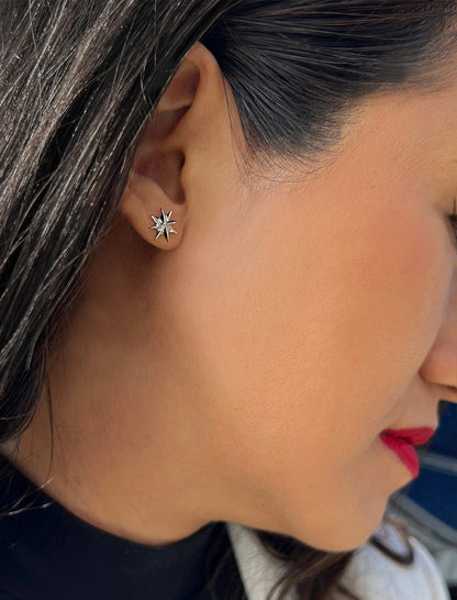 SPARKLE Star Stud Earrings | Sterling Silver