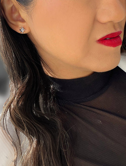 SPARKLE Star Stud Earrings | Sterling Silver