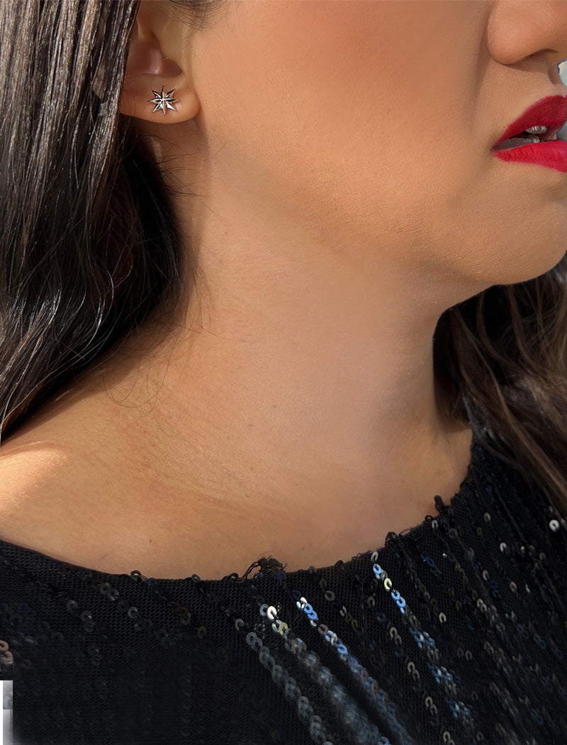 SPARKLE Star Stud Earrings | Sterling Silver