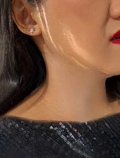 SPARKLE Star Stud Earrings | Sterling Silver