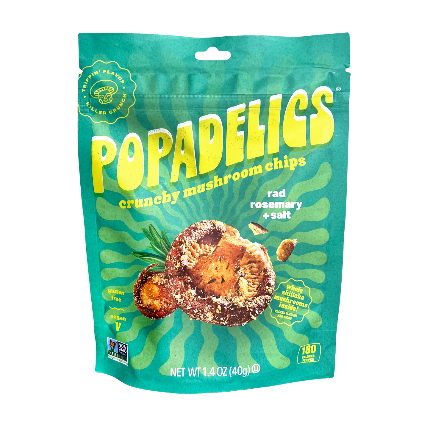 Popadelics Crunchy Mushroom Chips Variety Pack 6 Pack All Flavors