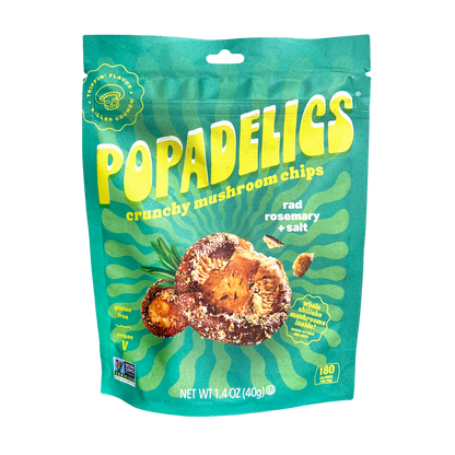 Popadelics Crunchy Mushroom Chips Variety Pack 6 Pack All Flavors