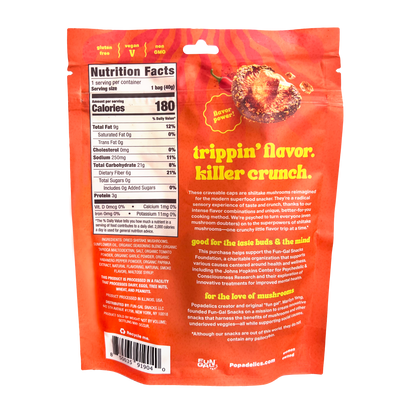 Popadelics Crunchy Mushroom Chips Variety Pack 6 Pack All Flavors