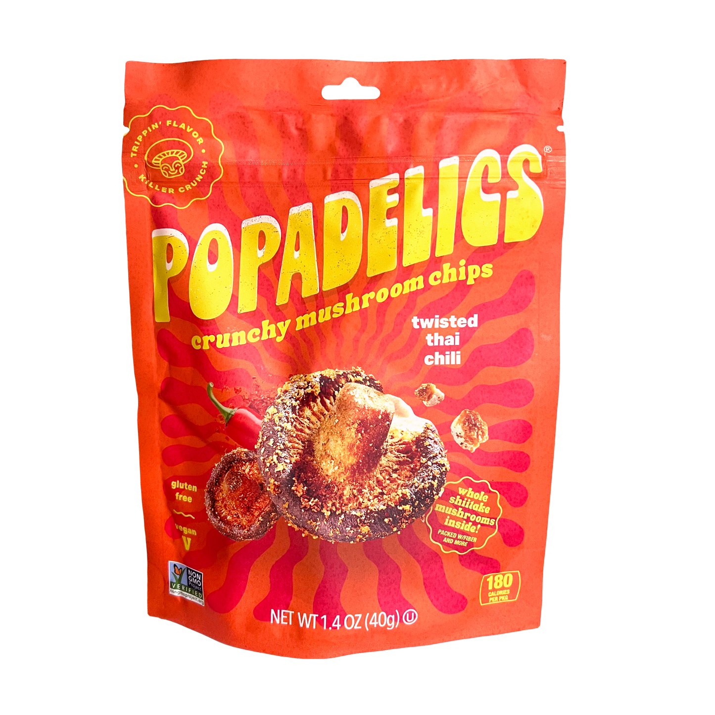 Popadelics Crunchy Mushroom Chips Variety Pack 6 Pack All Flavors