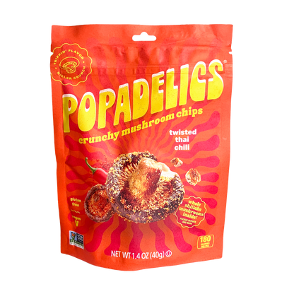 Popadelics Crunchy Mushroom Chips Variety Pack 6 Pack All Flavors